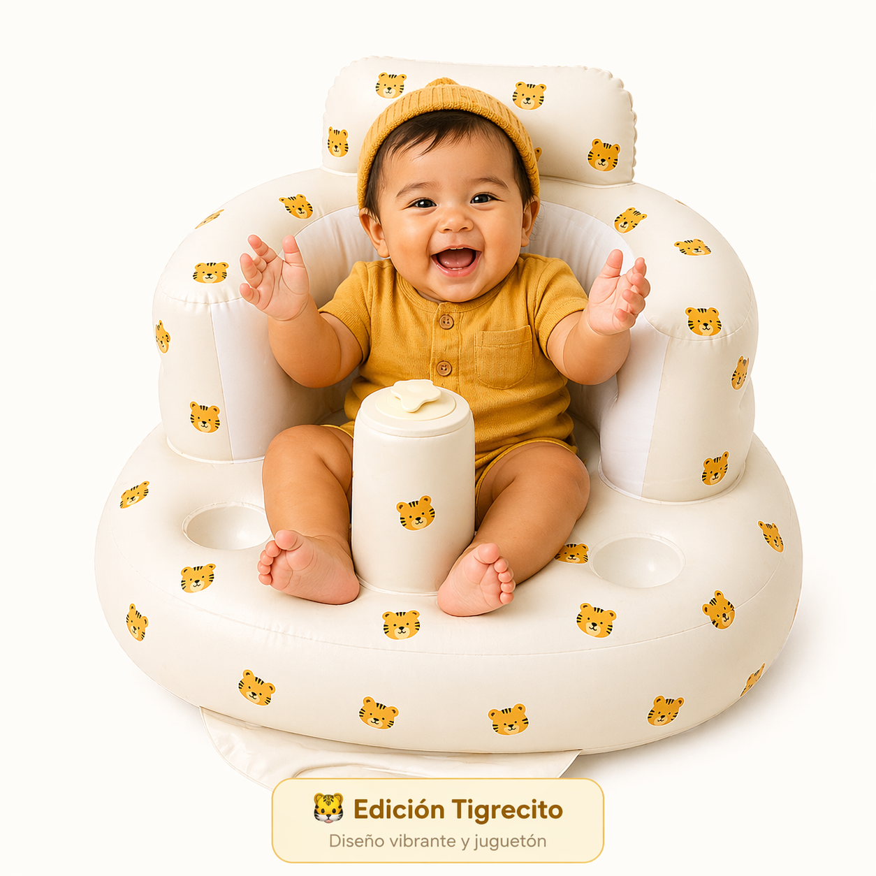 Sofá Inflable para Bebé con Soporte Ergonómico y Base Antideslizante